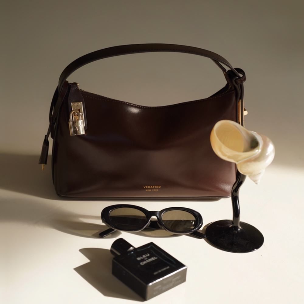 Verafied Gold Chocolate Hobo Bag with crossbody GU